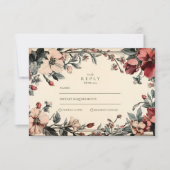 Stijlvolle Floral Art Nouveau bruiloft RSVP Kaartje (Voorkant)