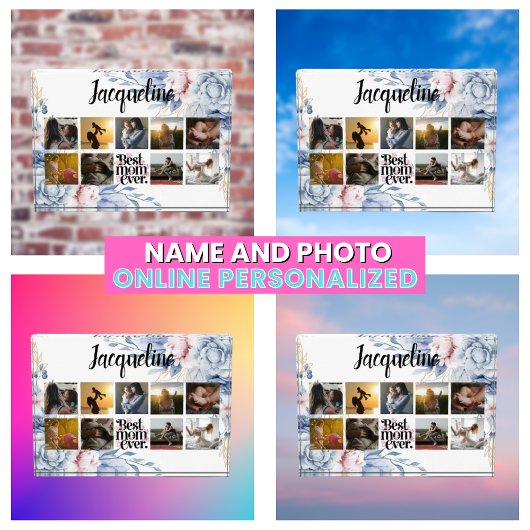 Stijlvolle Floral Beste Moeder ooit Fotocollage Fotoblokken