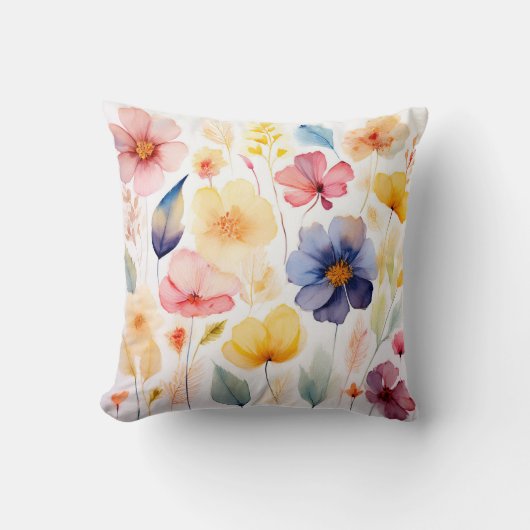 Stijlvolle Floral Botanical Print Ivory Kussen (Voorkant)