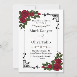 Stijlvolle Floral bruiloft uitnodiging | 