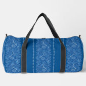Stijlvolle Floral Duffel Bag in Blauw en Wit Plunjezak (Voorkant)