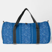 Stijlvolle Floral Duffel Bag in Blauw en Wit Plunjezak (Achterkant)