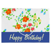 Stijlvolle Floral Gift Bag Large Cadeautasje (Achterkant)