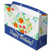 Stijlvolle Floral Gift Bag Large Cadeautasje (Achterkant Gekanteld)