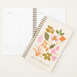 Stijlvolle Floral Illustratie Roze groene aangepas Planner<br><div class="desc">Deze  planner is voorzien van een stijlvolle florale illustratie van bloemen in roze,  oranje en groen. Personaliseer het met jouw naam in manuscript het schrijven. Geweldig cadeauidee!</div>