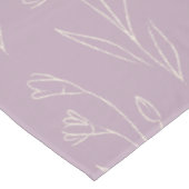 Stijlvolle Floral Line Art Tekening in Lila puin Tafelkleed (Gekanteld)