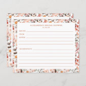 Stijlvolle Floral neutraal  Border Recipe Kaart (Voorkant / Achterkant)