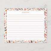 Stijlvolle Floral neutraal  Border Recipe Kaart (Achterkant)