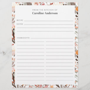 Stijlvolle Floral Neutrals Border Custom Recippage Flyer