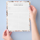 Stijlvolle Floral Neutrals Border Custom Recippage Flyer (Hand)