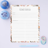 Stijlvolle Floral Neutrals Border Custom Recippage Flyer (Enkel)