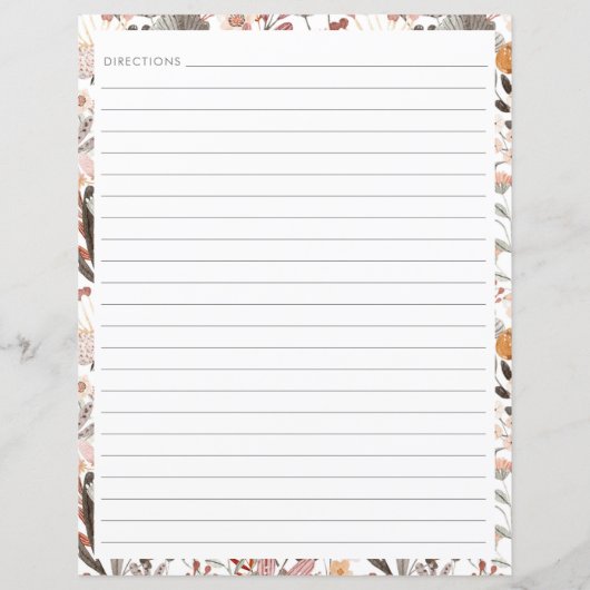 Stijlvolle Floral Neutrals  rand Recippage (Achterkant)