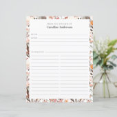 Stijlvolle Floral Neutrals rand Recippage (Staand voorkant)