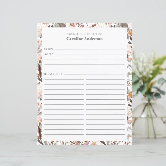 Stijlvolle Floral Neutrals  rand Recippage (Staand voorkant)