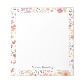 Stijlvolle Floral Pattern Persoonlijke naam Notitieblok (Voorkant)