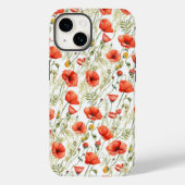 Stijlvolle Floral Poppies Waterverf Art Case-Mate iPhone Case (Achterkant)