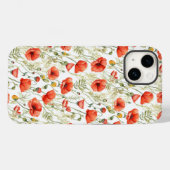 Stijlvolle Floral Poppies Waterverf Art Case-Mate iPhone Case (Achterkant (horizontaal))