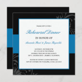 Stijlvolle Floral Rehearsal Dinner Invitation (bla Kaart (Voorkant / Achterkant)