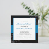 Stijlvolle Floral Rehearsal Dinner Invitation (bla Kaart (Staand voorkant)