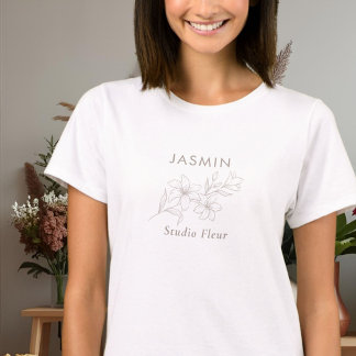 Stijlvolle Floral Small Business Medewerker T-shirt