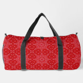 Stijlvolle Floral Travel Duffel in Rood en Wit Plunjezak (Achterkant)