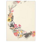 Stijlvolle Floral Wreath Personalized Calligrafie Klembord (Achterkant)