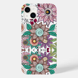 Stijlvolle florale doodles levendig design Case-Mate iPhone 14 plus hoesje
