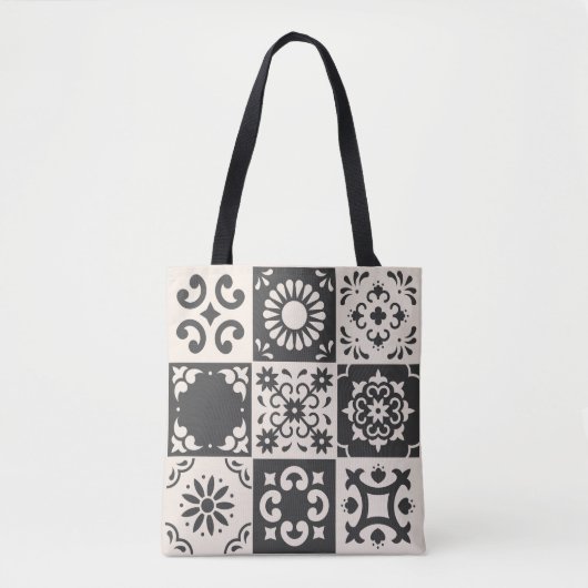 Stijlvolle Flower Tegels Tote Bag (Voorkant)