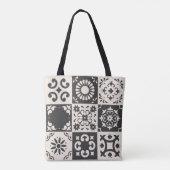 Stijlvolle Flower Tegels Tote Bag (Achterkant)