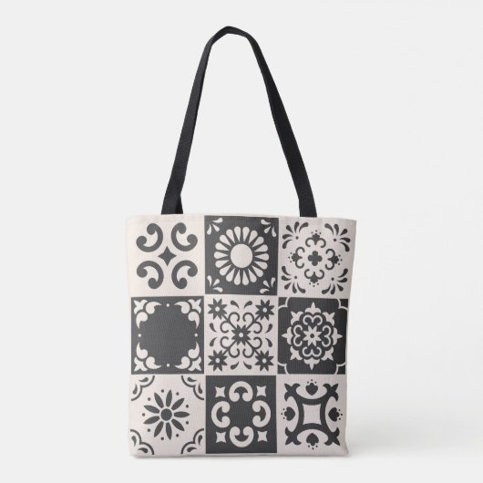 Stijlvolle Flower Tegels Tote Bag (Achterkant)