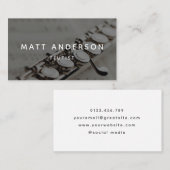 Stijlvolle fluitmuzikant Minimal Black and White Visitekaartje (Voorkant / Achterkant)