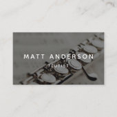 Stijlvolle fluitmuzikant Minimal Black and White Visitekaartje (Voorkant)