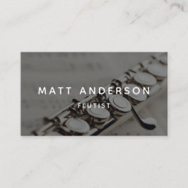 Stijlvolle fluitmuzikant Minimal Blue Visitekaartje