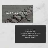 Stijlvolle fluitmuzikant Minimal Grey Visitekaartje (Voorkant / Achterkant)