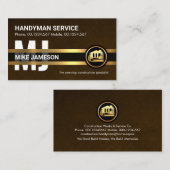 Stijlvolle Fluweel Bruin Gouden Lijnen Rand Visitekaartje (Voorkant / Achterkant)