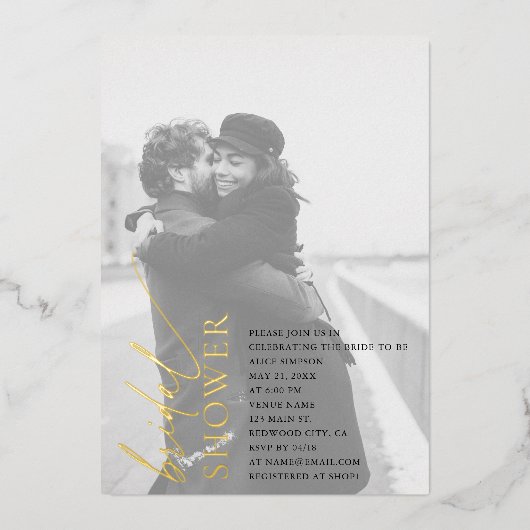 Stijlvolle Folie van het Vrijgezellenfeest van de Folie Uitnodiging (Voorkant)