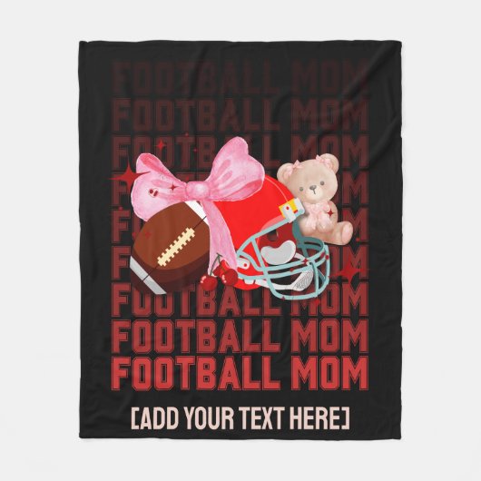 Stijlvolle FOOTBALL MOM Coquette Fleece Deken (Voorkant)