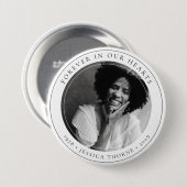 Stijlvolle Forever in Our Hearts Memorial Foto Ronde Button 7,6 Cm (Voorkant /achterkant)