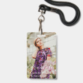 stijlvolle foto afstuderen badge (Voorzijde met lanyard)