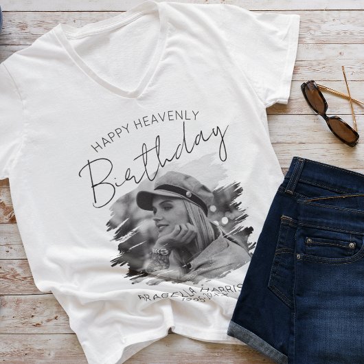 Stijlvolle foto Birthday Memorial T-Shirt