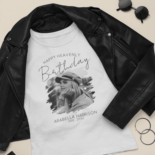 Stijlvolle foto Birthday Memorial T-Shirt