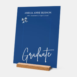 Stijlvolle foto blauw & wit Afstuderen Acryl Bord