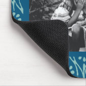 Stijlvolle Foto Blauwe Batik Bloemen Patroon Custo Muismat (Hoek)