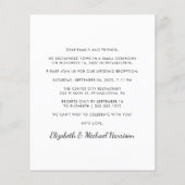 Stijlvolle foto budget bruiloft receptie uitnodigi (Achterkant)