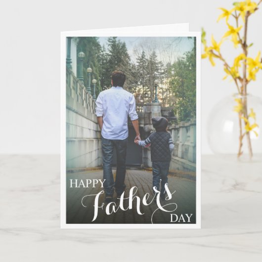 Stijlvolle foto Gefeliciteerd Vaderdag Kaart (Gele Bloem)