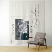  Stijlvolle Foto Huwelijk Welkom Wandkleed (In situ)