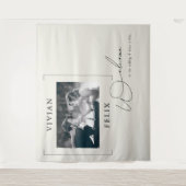  Stijlvolle Foto Huwelijk Welkom Wandkleed (Voorkant)