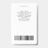 Stijlvolle foto medewerker badge (Achterkant)