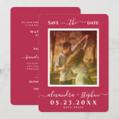 Stijlvolle foto met briefing minimalistische magen save the date (Voorkant / Achterkant)