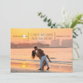 Stijlvolle foto moderne bruiloft bespaart datum save the date (Staand voorkant)